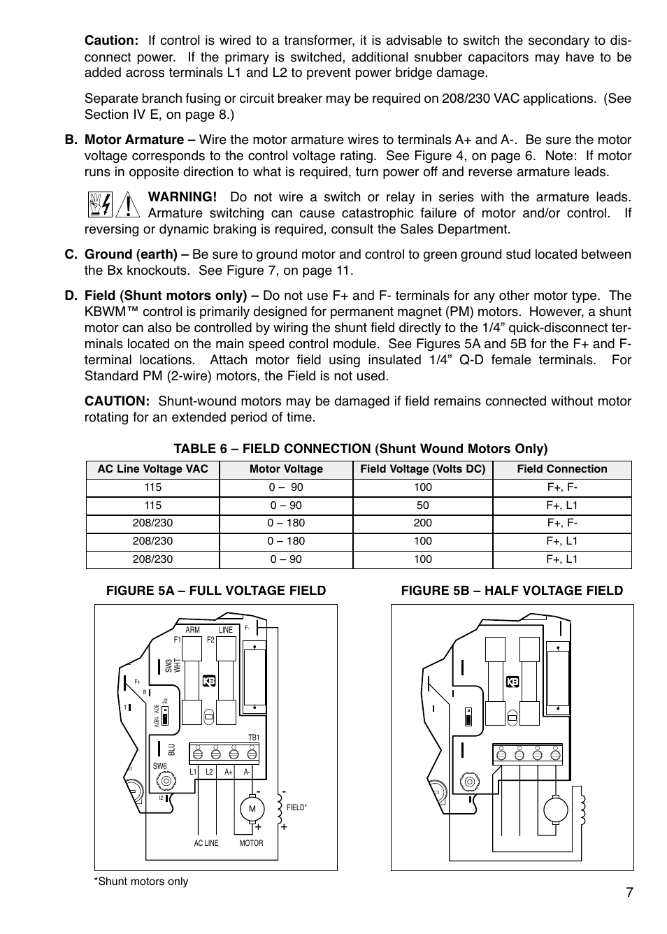 Figure 5b – half voltage field | KB Electronics KBWM-240 User Manual | Page 9 / 16