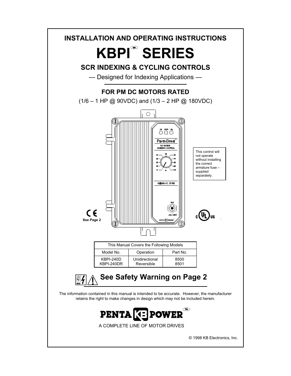 KB Electronics KBPI-240DR User Manual | 24 pages