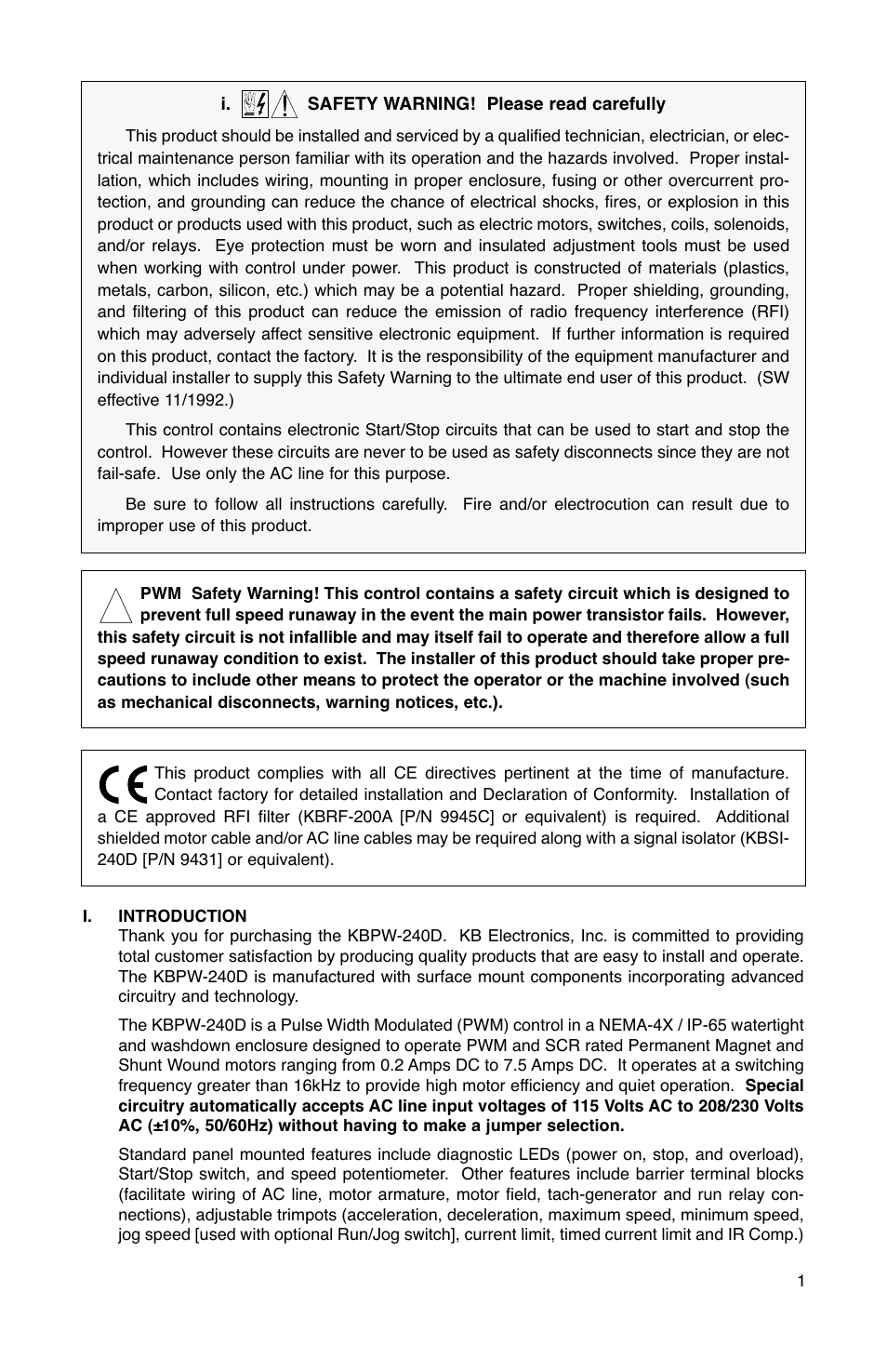 KB Electronics KBPW-240D User Manual | Page 4 / 19