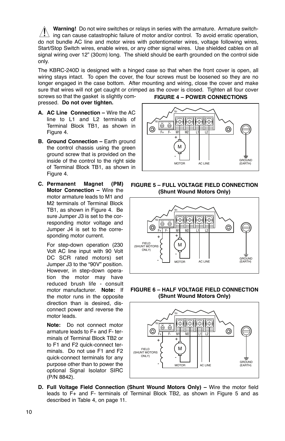 Figure 4 – power connections | KB Electronics KBRC-240D User Manual | Page 10 / 24