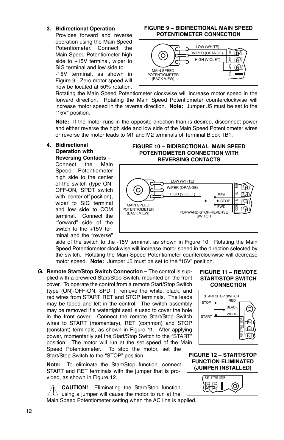 Figure 11 – remote start/stop switch connection | KB Electronics KBRC-240D User Manual | Page 12 / 24