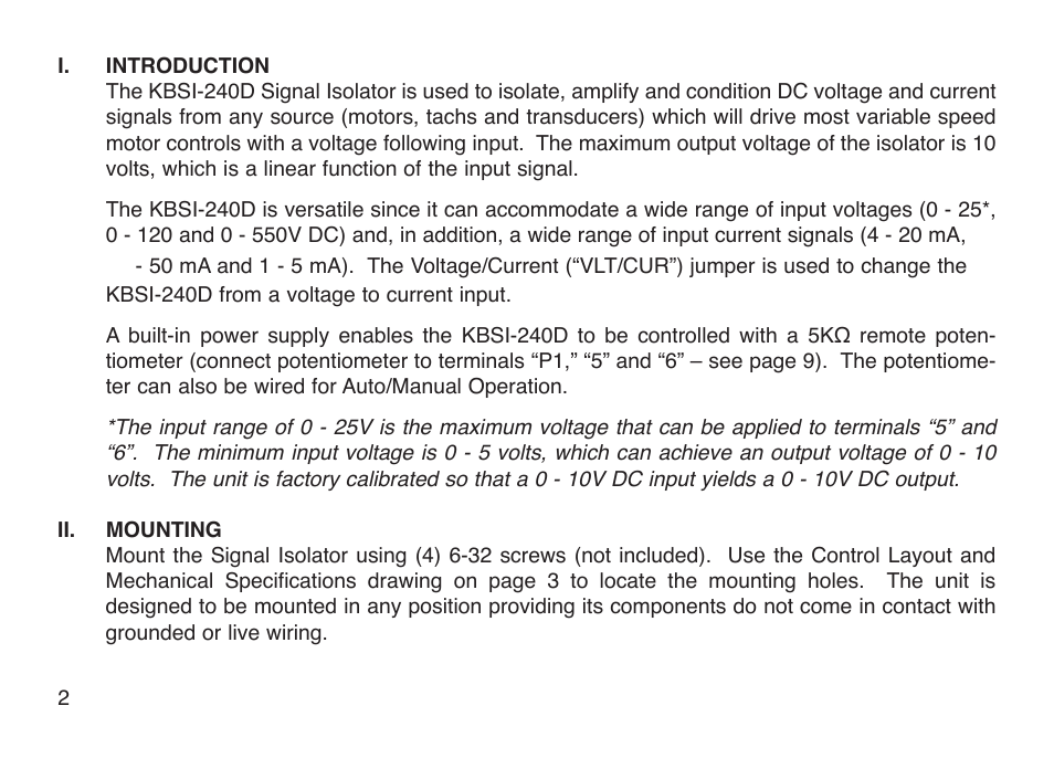 KB Electronics KBSI-240D KBSI Signal Isolator User Manual | Page 4 / 16