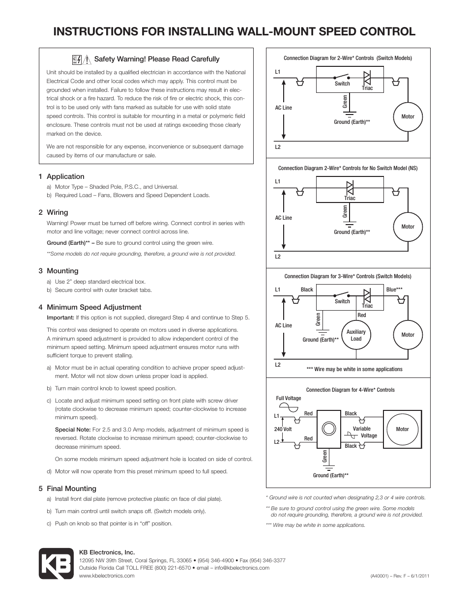 KB Electronics KBWC-315K User Manual | 1 page