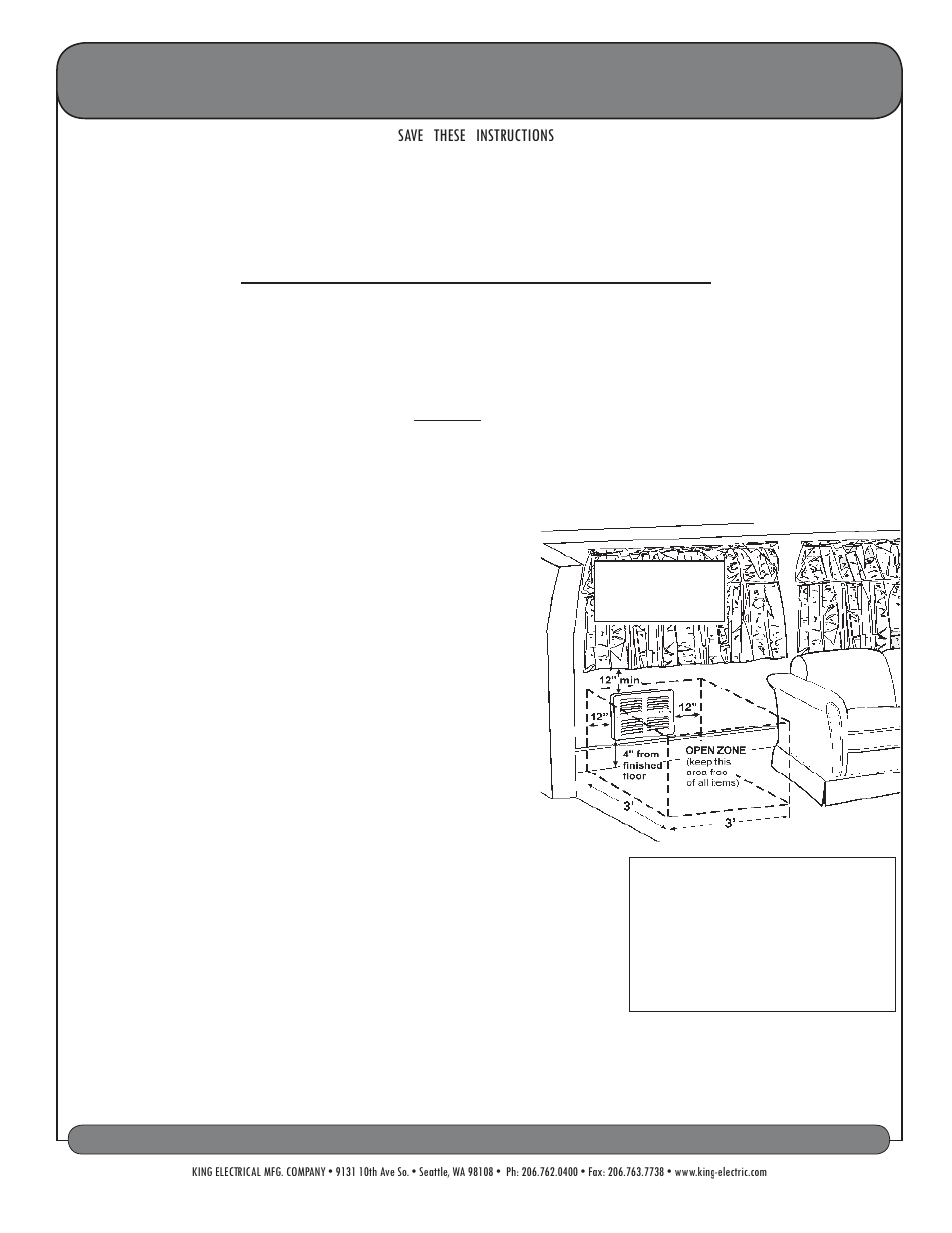 King Electric Model LPWV User Manual | 2 pages