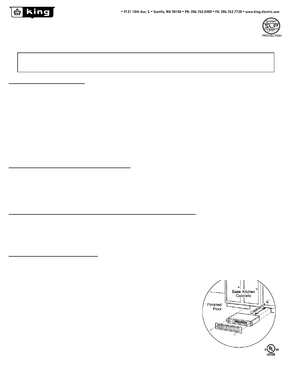 King Electric Model MKT-SS User Manual | 2 pages