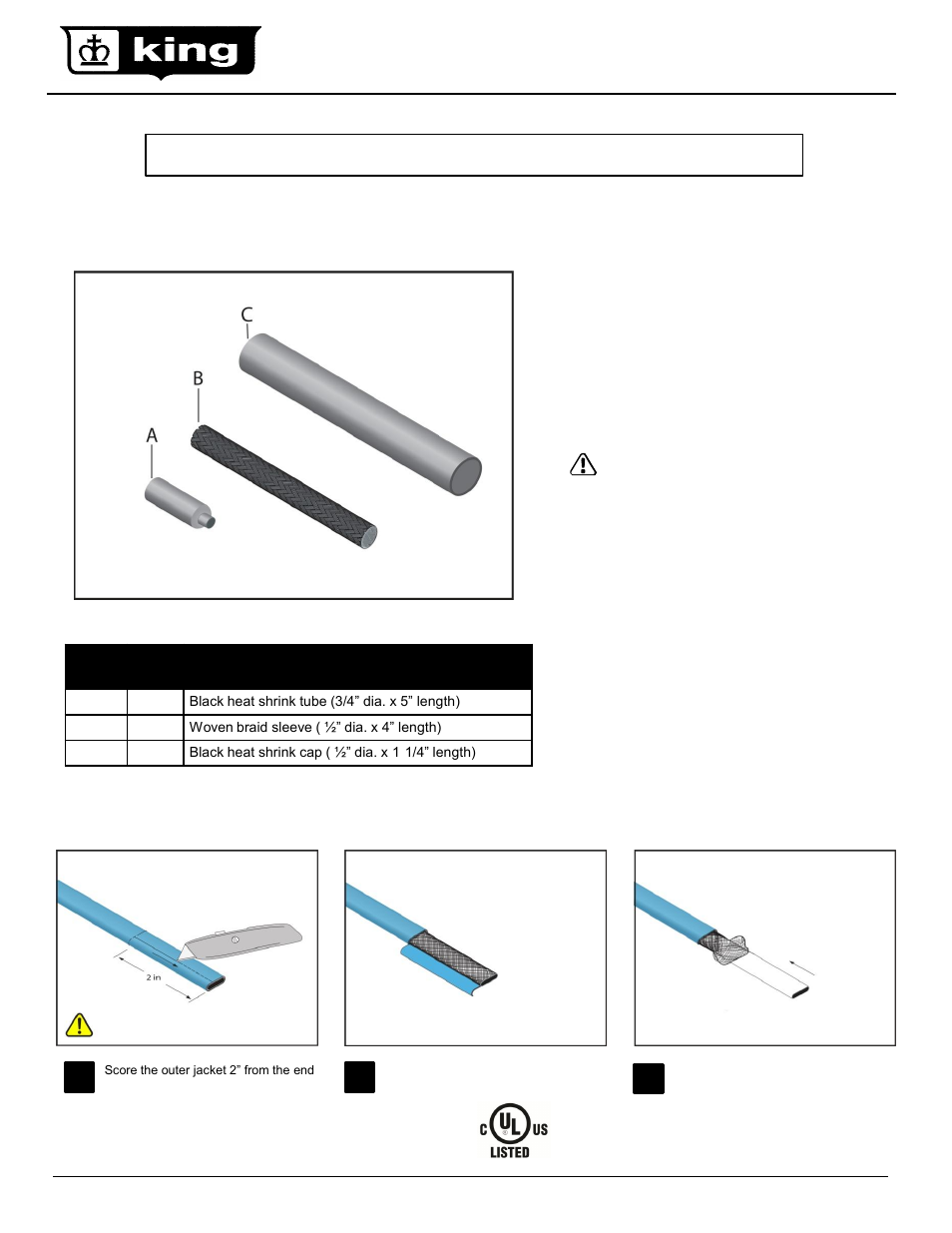 Srk12 end seal kit, Important: save these instructions | King Electric SRK08 GFEP device kit User Manual | Page 17 / 18