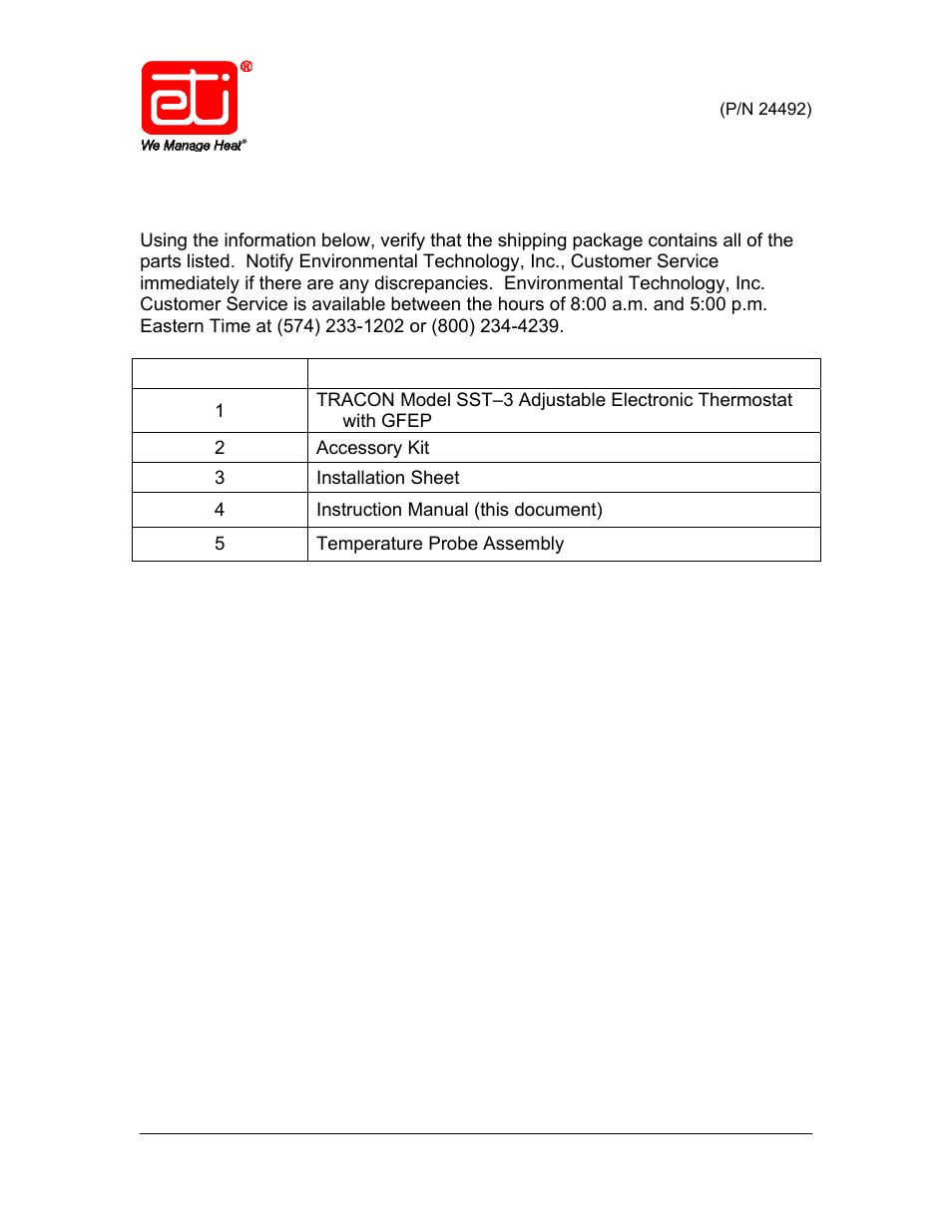 Inventory | King Electric SST 3 User Manual | Page 5 / 28