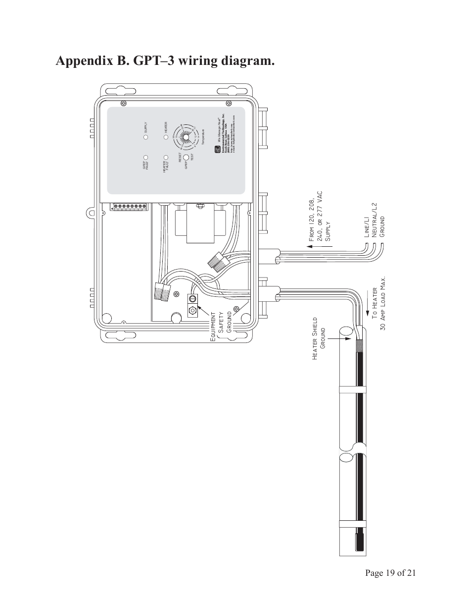 Appendix b. gpt–3 wiring diagram, Page 19 of 21, 3 tracon | King Electric GPT 3 User Manual | Page 19 / 21
