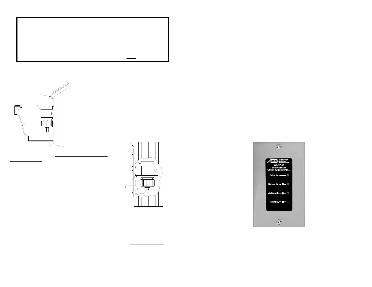 Moisture sensor mounting & termination, Power & activation indicator, Preseason snow detection testing | General safety instructions | King Electric DS-824 User Manual | Page 2 / 4