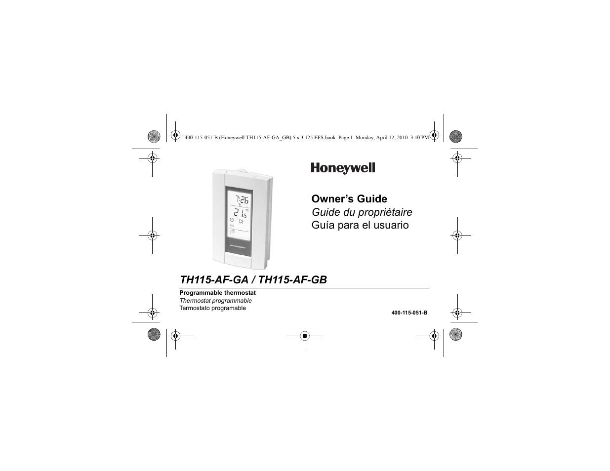 King Electric TH115-AF-GA Electronic Programmable User Manual | 76 pages