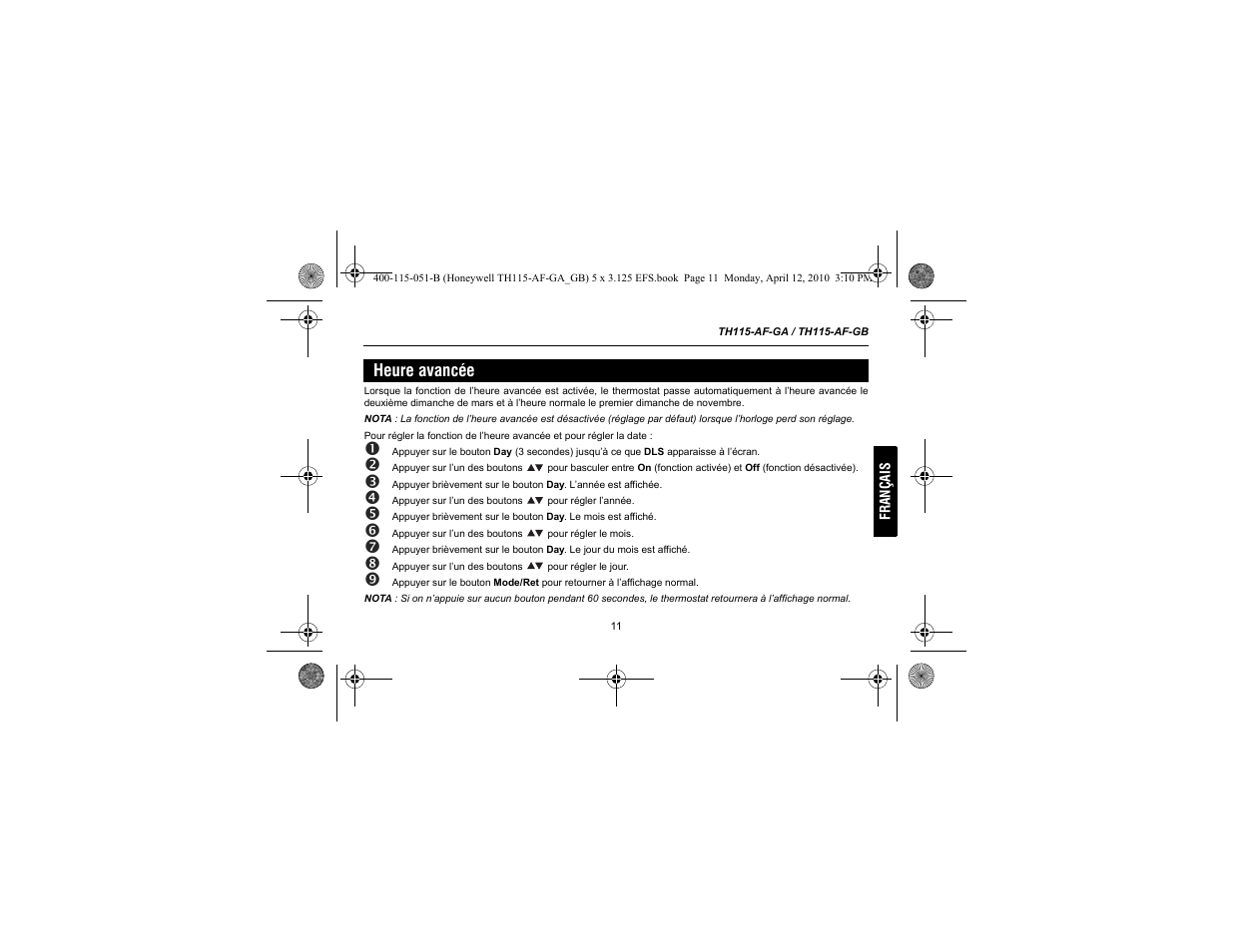 King Electric TH115-AF-GA Electronic Programmable User Manual | Page 37 / 76