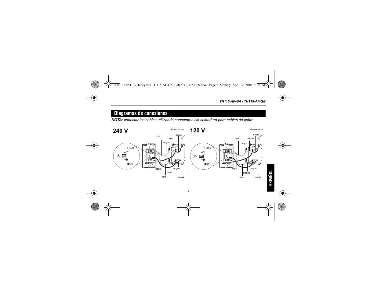 Diagramas de conexiones | King Electric TH115-AF-GA Electronic Programmable User Manual | Page 57 / 76