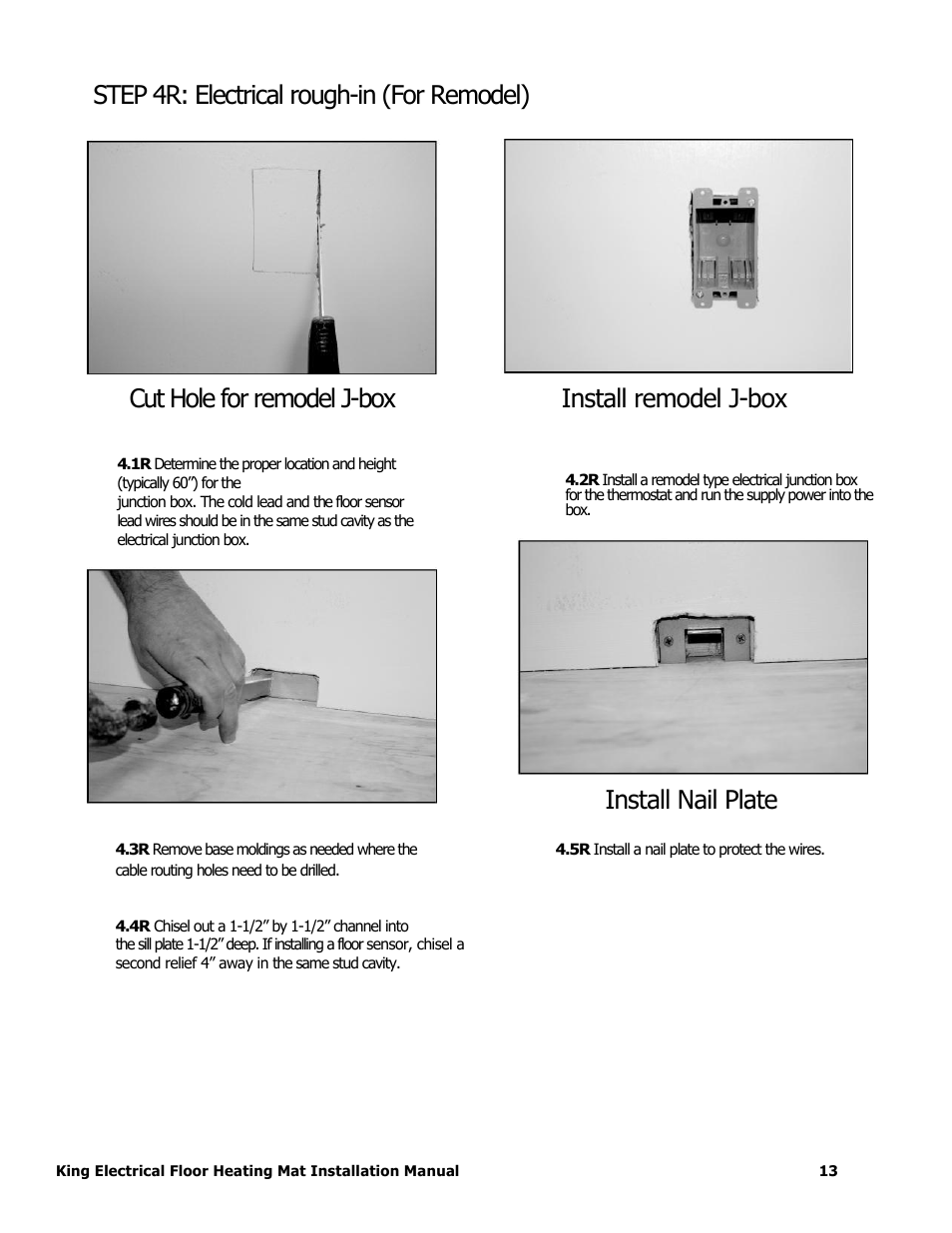 Install nail plate | King Electric FCM Floor Mat User Manual | Page 13 / 19