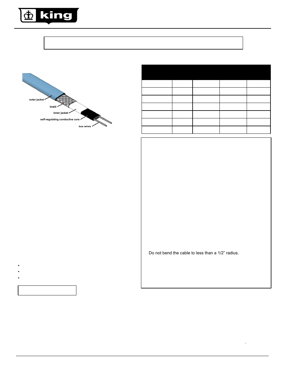 King Electric SRP self-reg, preassembled User Manual | 6 pages