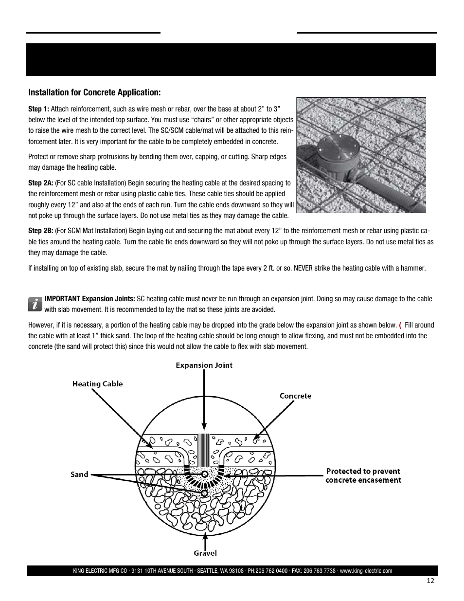 Installation — concrete, Save these instructions | King Electric SCM User Manual | Page 12 / 20