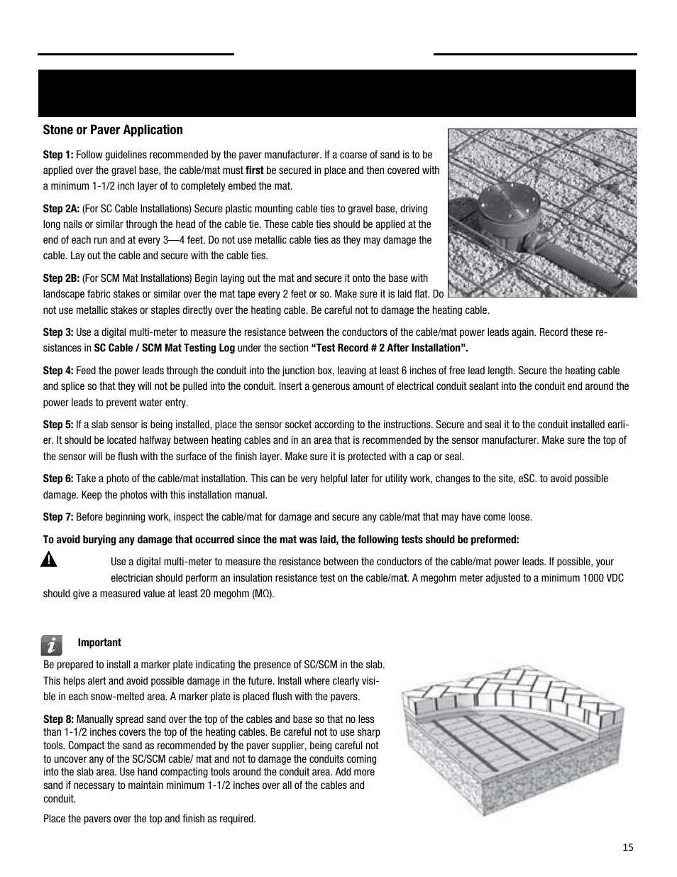 Installation — paver / stone, Save these instructions | King Electric SCM User Manual | Page 15 / 20