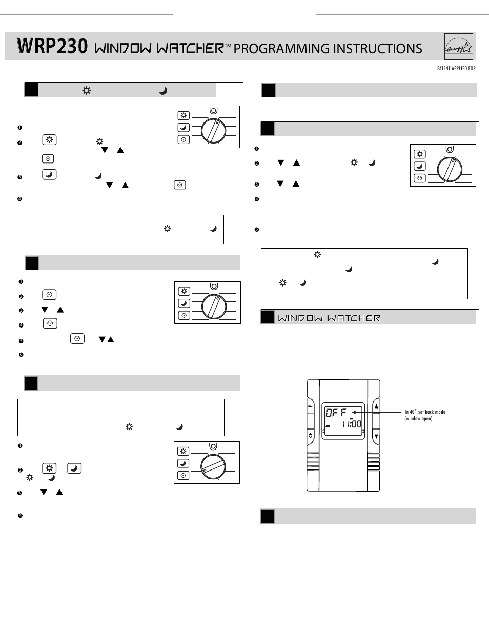 Wrp230, Window watcher, Programming instructions | Mode mode, 4hold hold, 5motion detecting motion detecting, Save these instructions | King Electric WR Window Watcher User Manual | Page 3 / 4