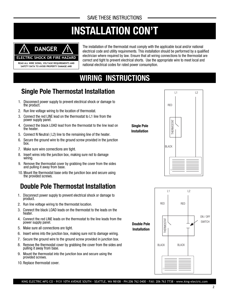 King Electric K102 User Manual | Page 2 / 3