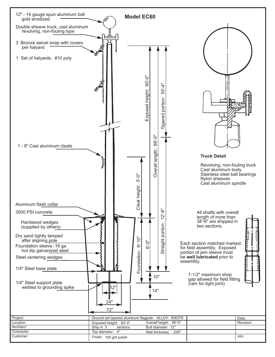 LA STEELCRAFT EC60 User Manual | 1 page