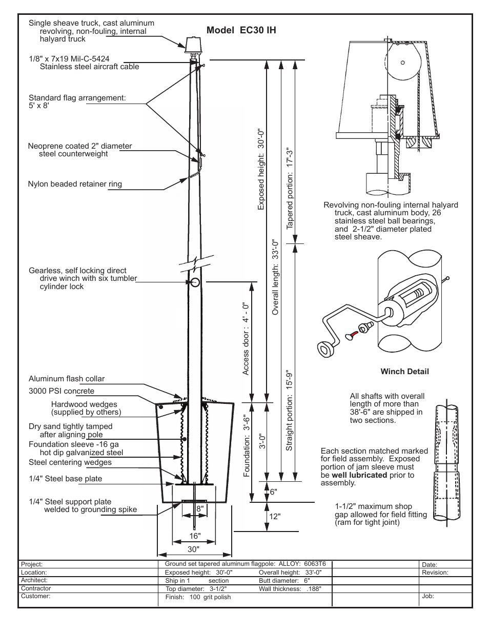 LA STEELCRAFT EC30IH User Manual | 1 page