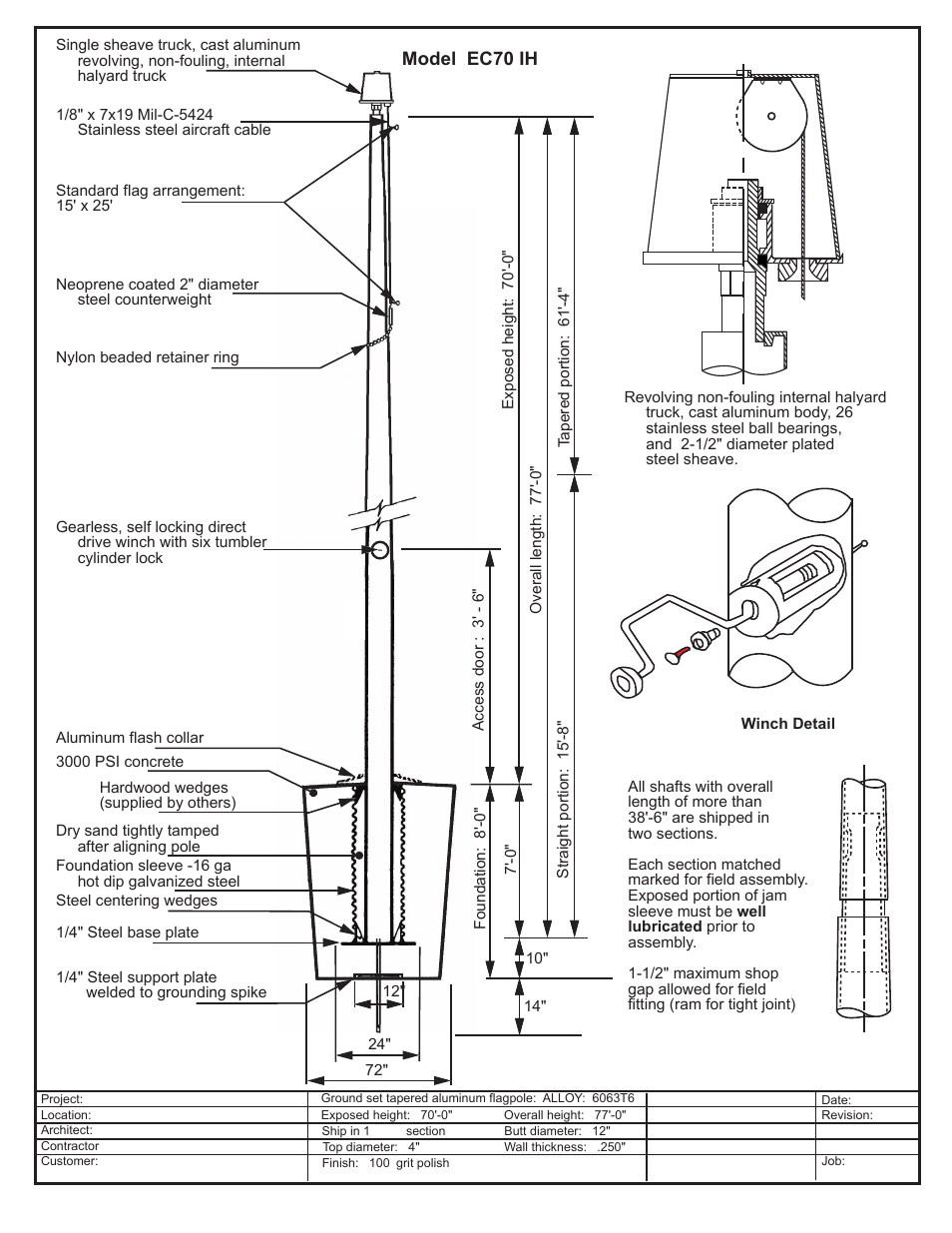 LA STEELCRAFT EC70IH User Manual | 1 page