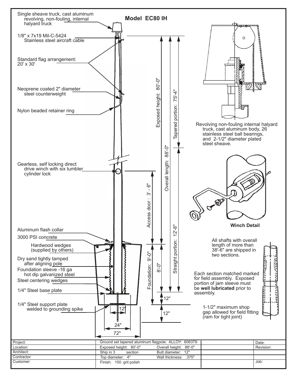 LA STEELCRAFT EC80IH User Manual | 1 page