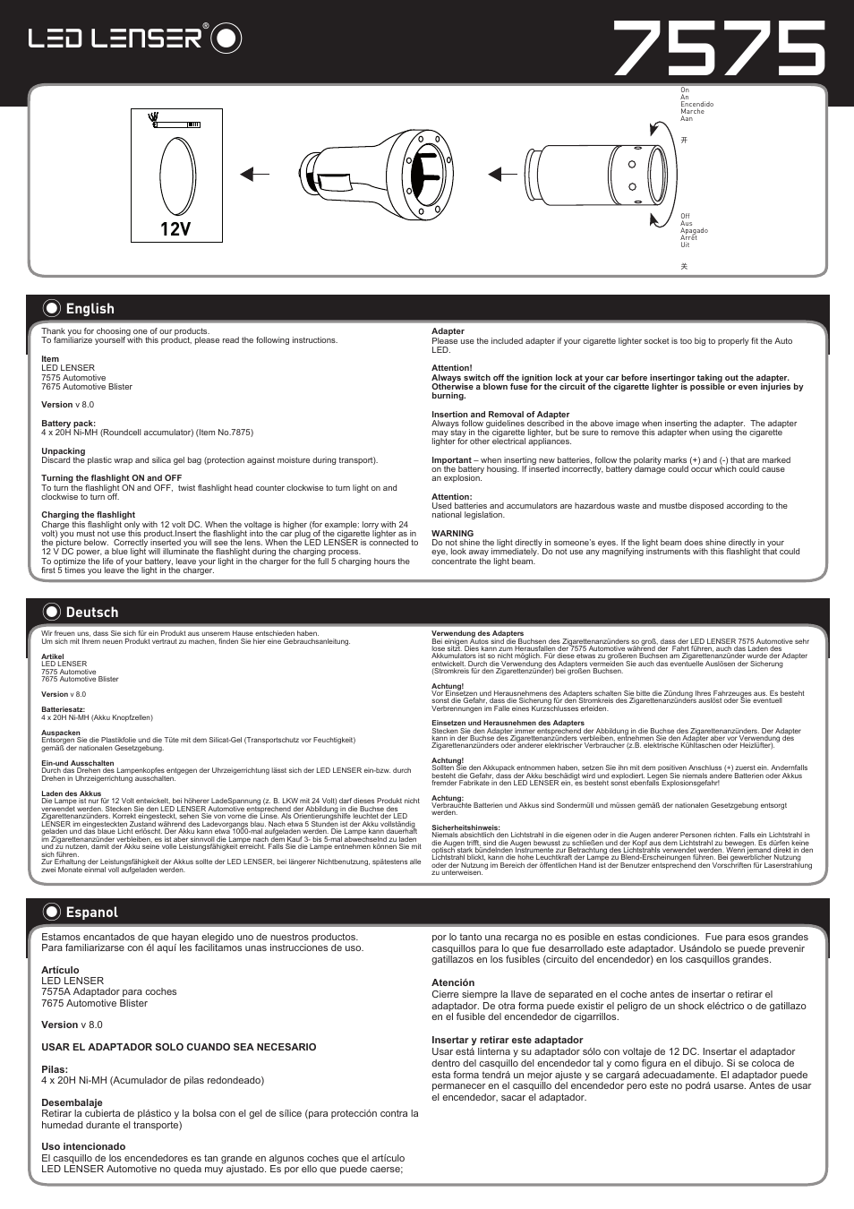LED LENSER Automotive User Manual | 1 page