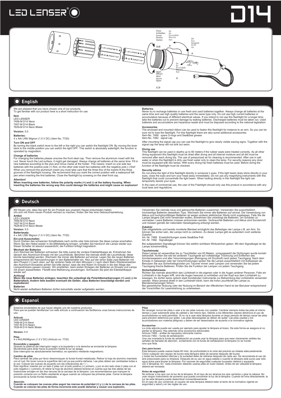 LED LENSER D14 User Manual | 1 page