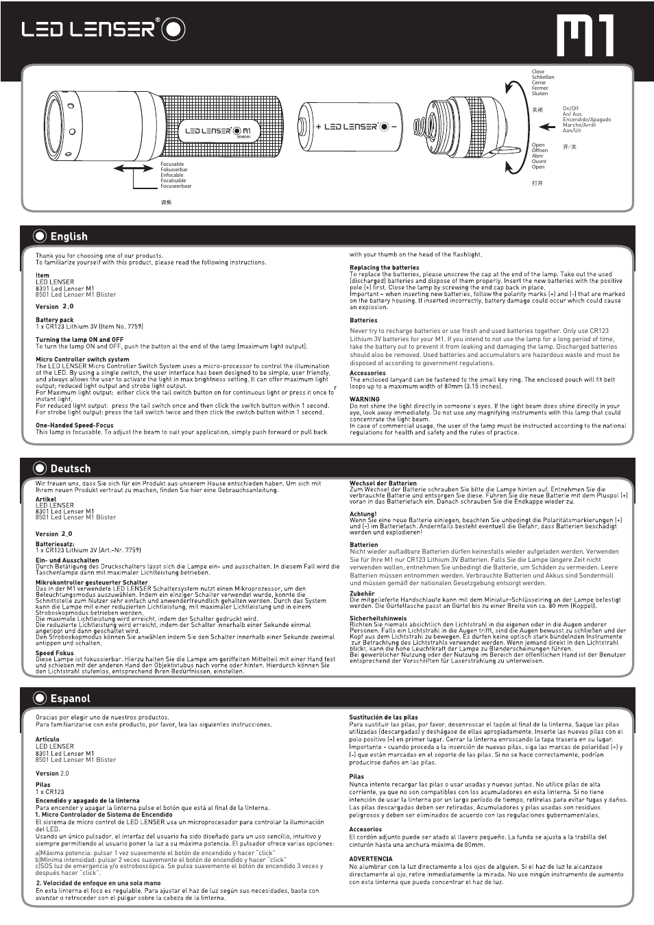 LED LENSER M1 User Manual | 1 page