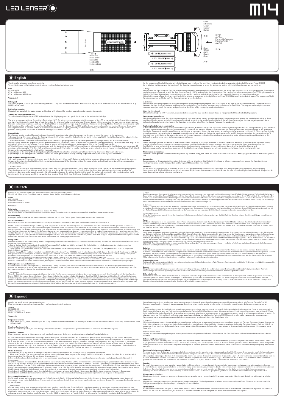 LED LENSER M14 User Manual | 1 page