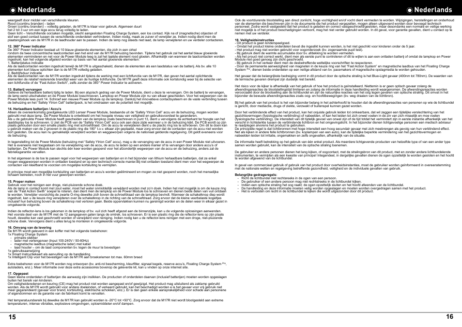 Nederlands | LED LENSER M17R User Manual | Page 10 / 26