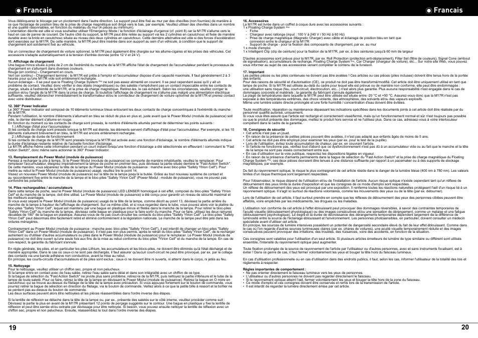 Francais | LED LENSER M17R User Manual | Page 12 / 26