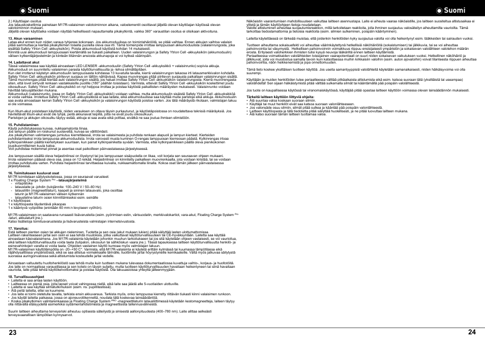 Suomi | LED LENSER M17R User Manual | Page 14 / 26