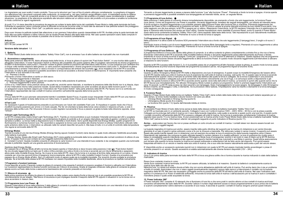 Italian | LED LENSER M17R User Manual | Page 19 / 26