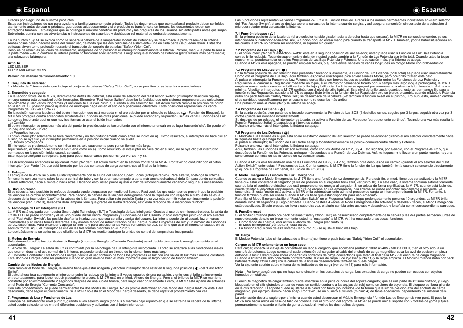 Espanol | LED LENSER M17R User Manual | Page 23 / 26