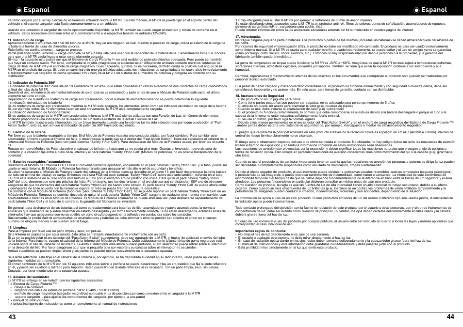 Espanol | LED LENSER M17R User Manual | Page 24 / 26