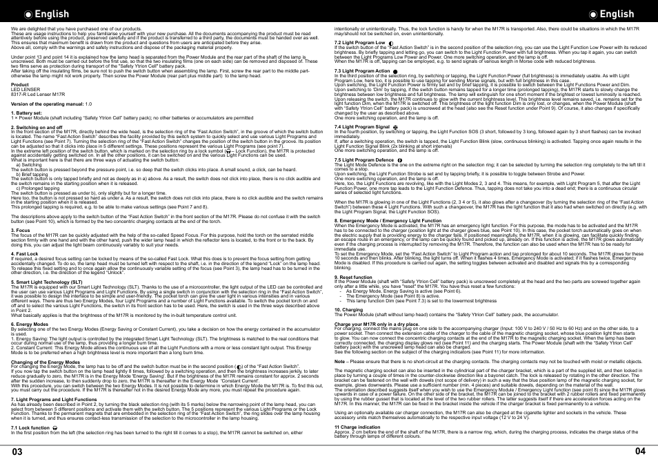 English | LED LENSER M17R User Manual | Page 3 / 26