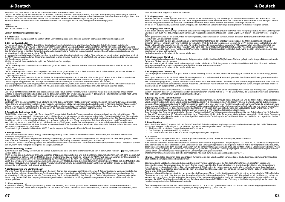 Deutsch | LED LENSER M17R User Manual | Page 5 / 26