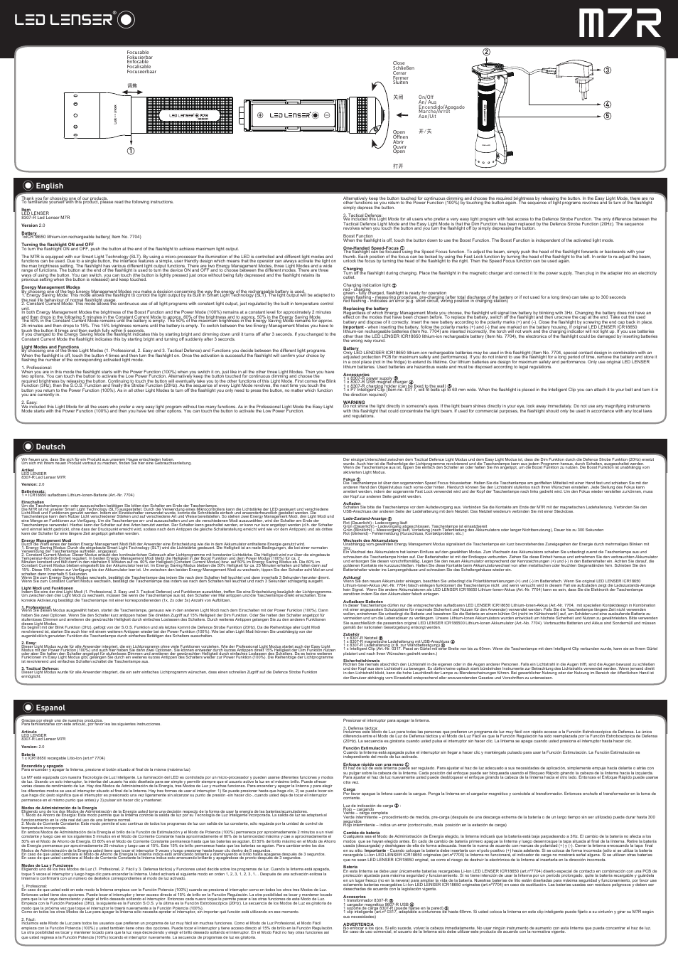 LED LENSER M7R User Manual | 1 page
