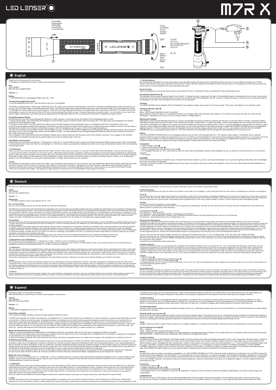 LED LENSER M7RX User Manual | 2 pages