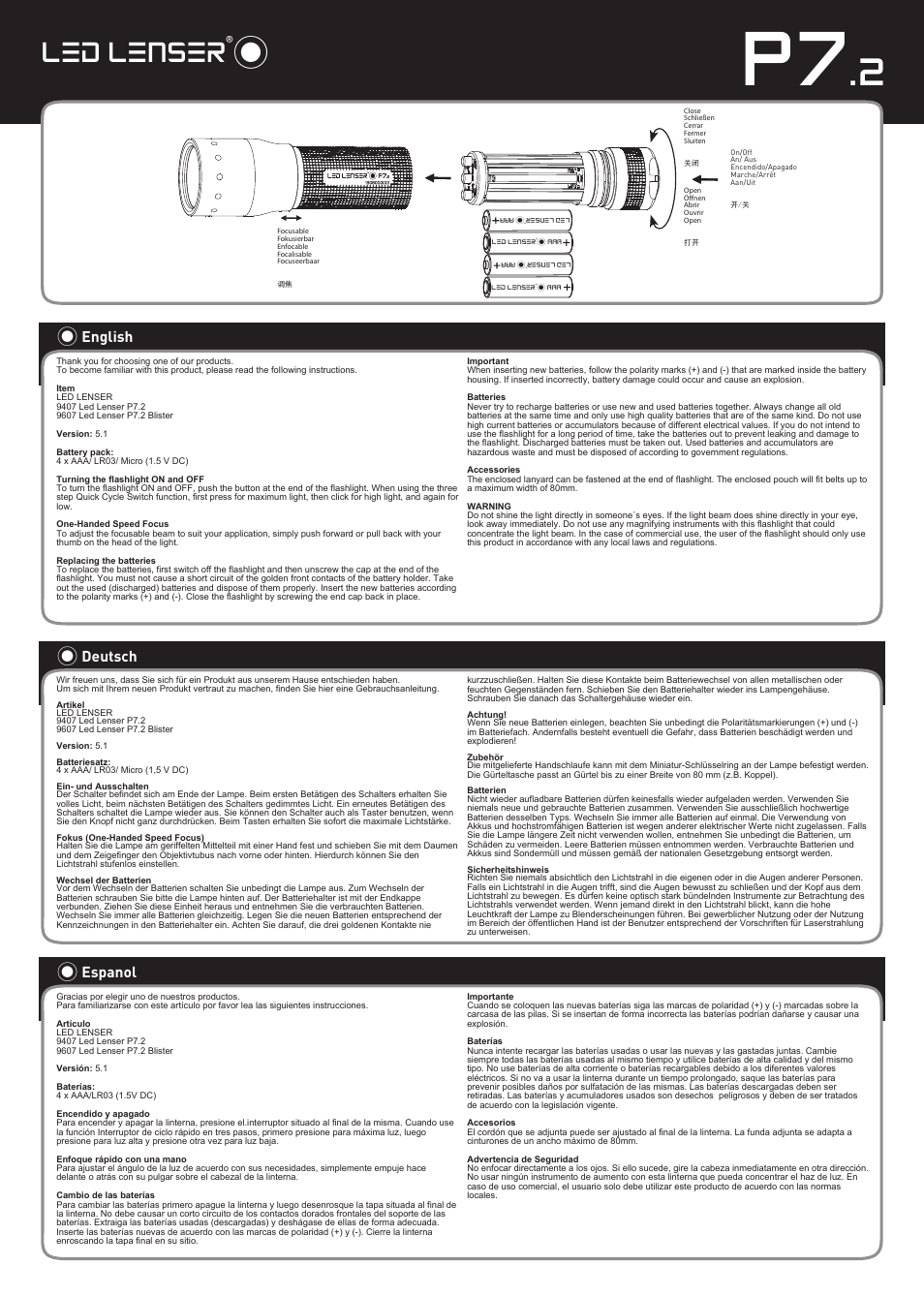 LED LENSER P7.2 User Manual | 2 pages