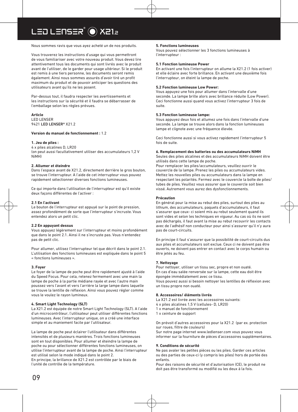 Led lenser® * x21 | LED LENSER X21.2 User Manual | Page 10 / 24