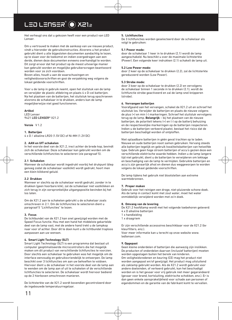 Led lenser® * x21 | LED LENSER X21.2 User Manual | Page 12 / 24