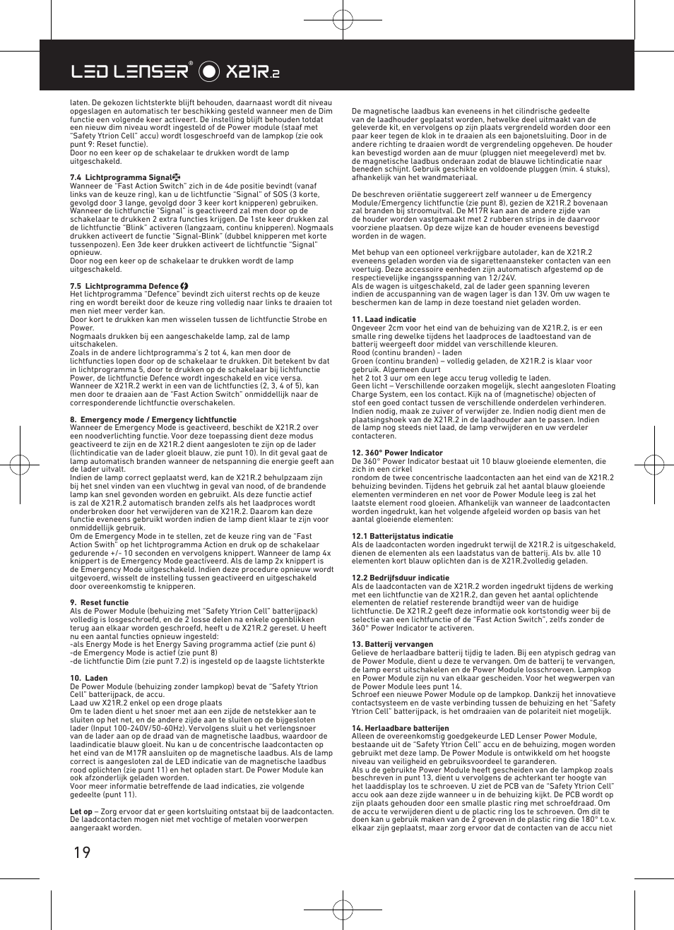 Led lenser® * x21r | LED LENSER X21R.2 User Manual | Page 20 / 45