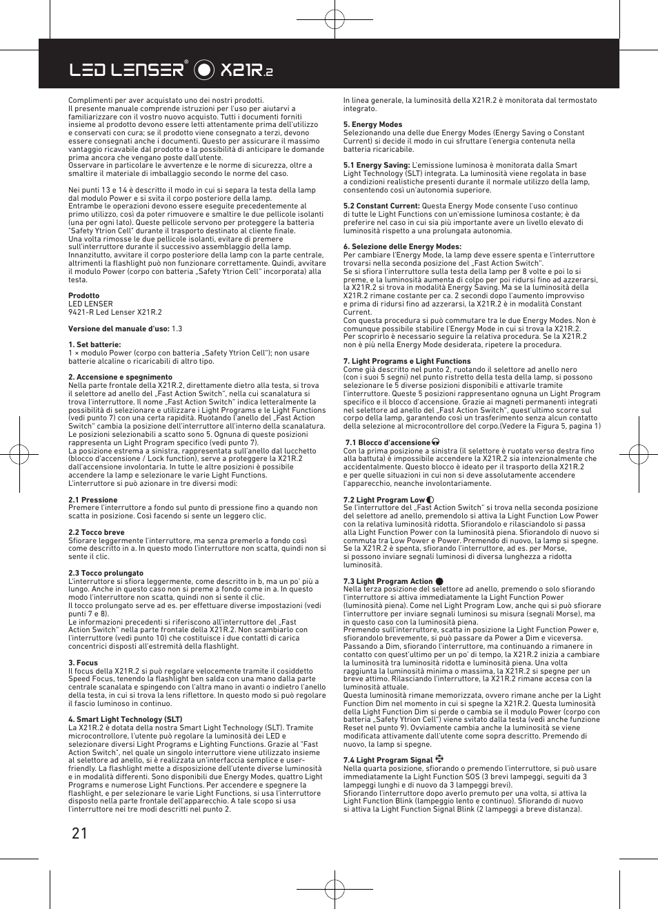 Led lenser® * x21r | LED LENSER X21R.2 User Manual | Page 22 / 45