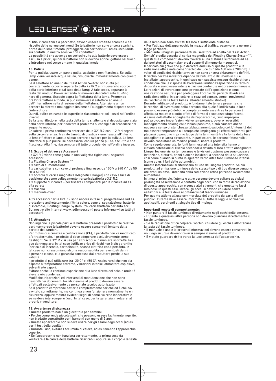 Led lenser® * x21r | LED LENSER X21R.2 User Manual | Page 24 / 45
