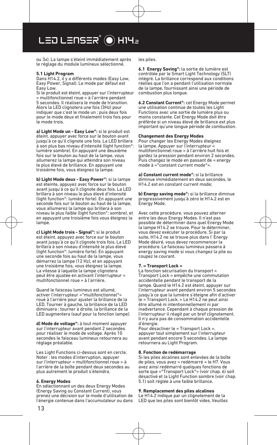 Led lenser® * h14 | LED LENSER H14.2 User Manual | Page 14 / 36