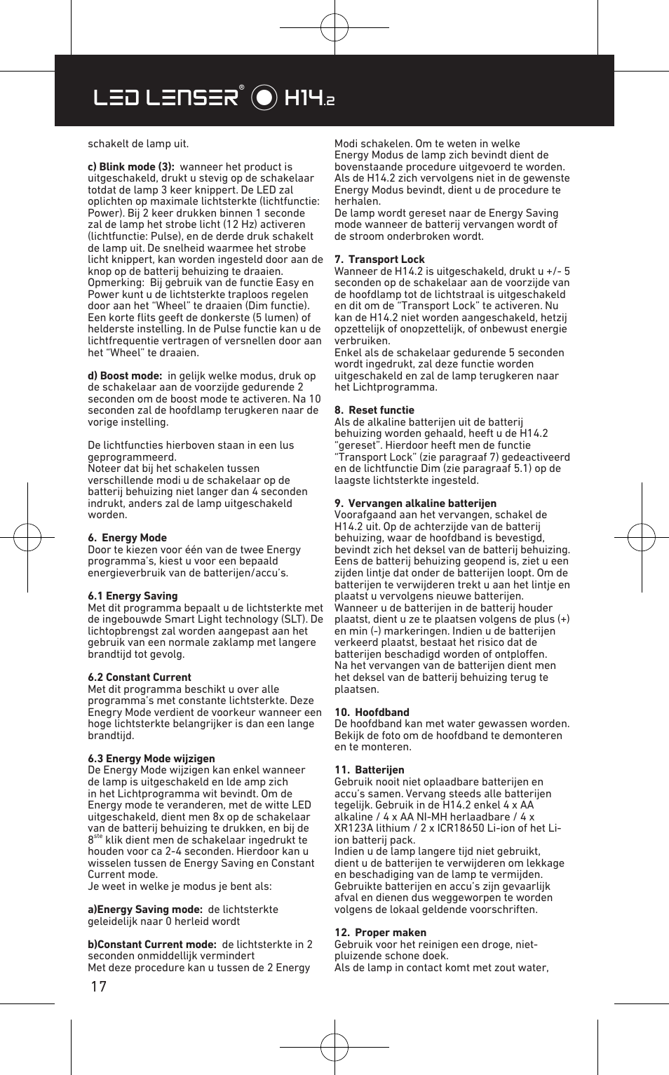 Led lenser® * h14 | LED LENSER H14.2 User Manual | Page 18 / 36