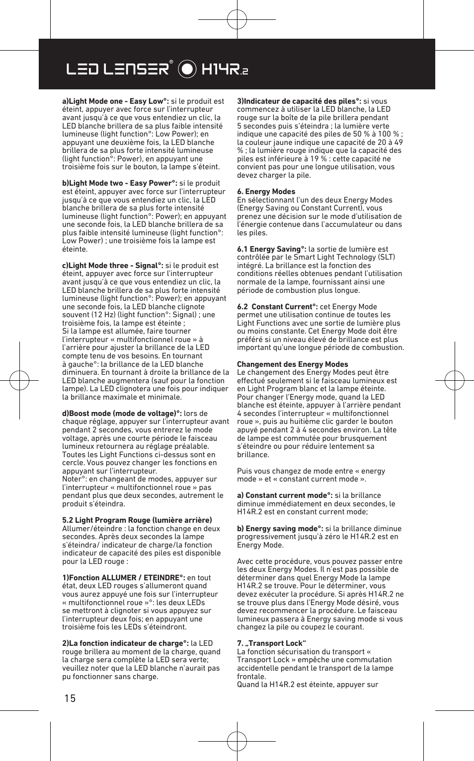 Led lenser® * h14r | LED LENSER H14R.2 User Manual | Page 16 / 53