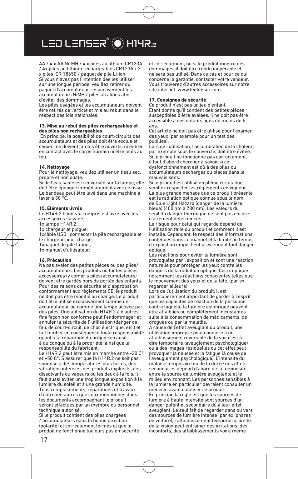 Led lenser® * h14r | LED LENSER H14R.2 User Manual | Page 18 / 53